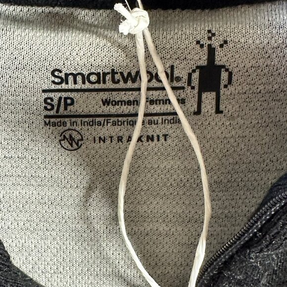 NWT SmartWool Intraknit Merino 200 1/4 Zip Base Layer Top Black/White Size Small - Picture 5 of 8